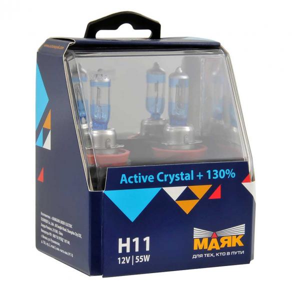 Автомобильная лампа Маяк 72110AC+130 галоген, H11,12 V, 55 Вт,, 2 шт.