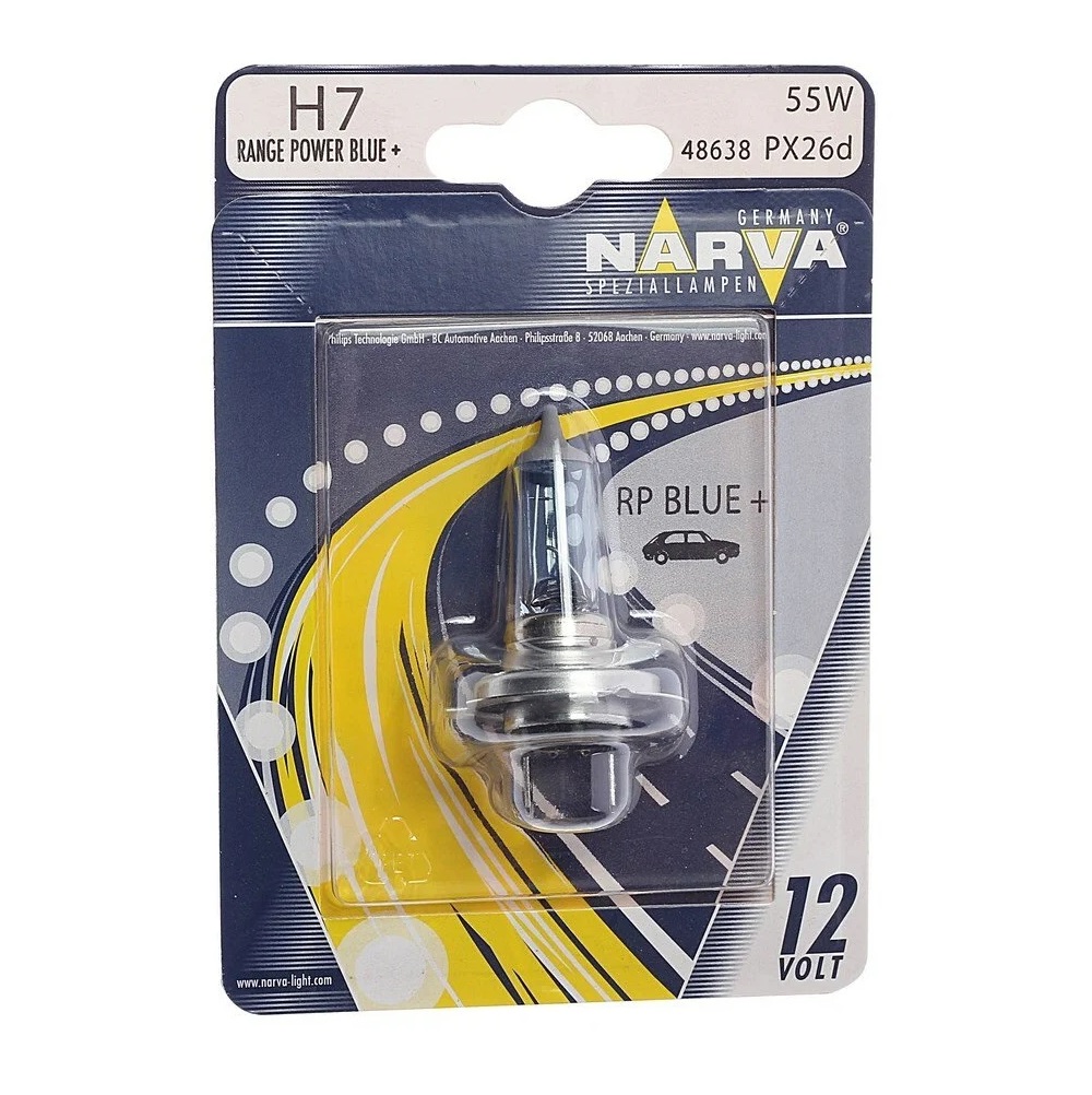 Автомобильная лампа Narva (Range Power Blue, +50% света, голубой спектр)