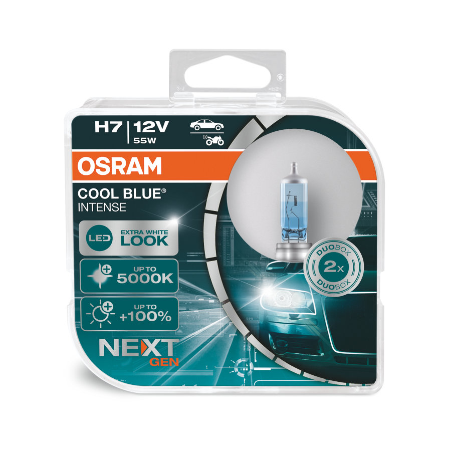Автомобильная лампа Osram H7 Cool blue Intense (+100% света) (2 шт.)