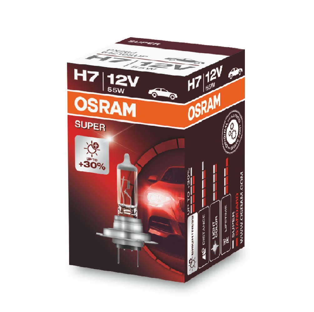Автомобильная лампа Osram H7 Super (+30% света) (1 шт.)