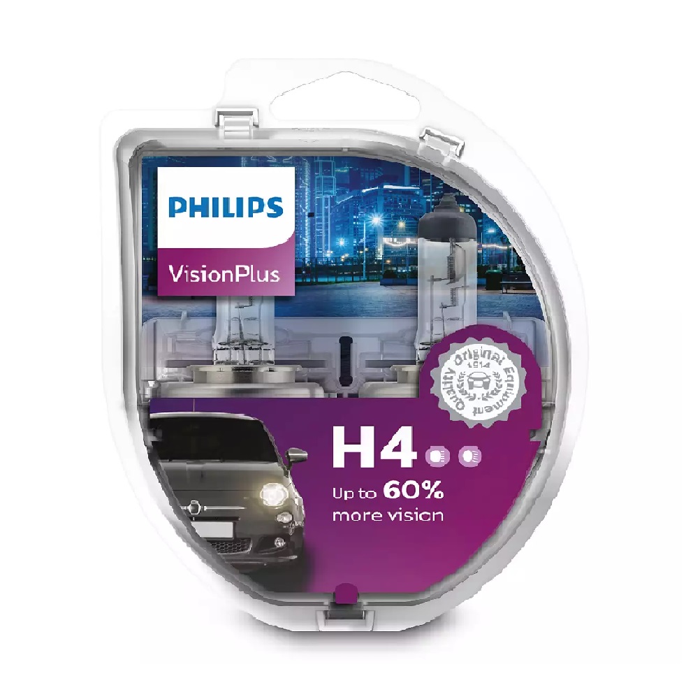 Автомобильная лампа Philips H4 12V VisionPlus (+60%) (2 шт.)