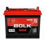 Автомобильный аккумулятор Bolk Asia BA75-3-R 75А/ч-12V ст EN710 обратная 260x175x225