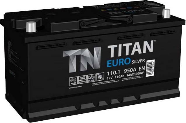 Автомобильный аккумулятор Titan Euro Silver 95А/ч-12V ст EN920 европейские прямая 352x175x190