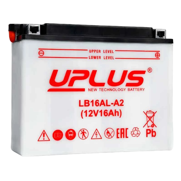 Автомобильный аккумулятор Uplus High Performance LB16AL-A2 16А/ч-12V ст EN175 обратная 207x72x164