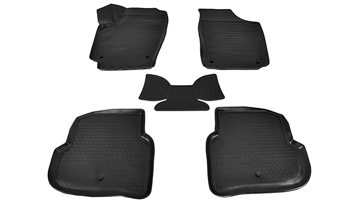 Автомобильный коврик Norplast NPA11-C95-421 в салон Volkswagen Polo 2010-2020 г.в., черный