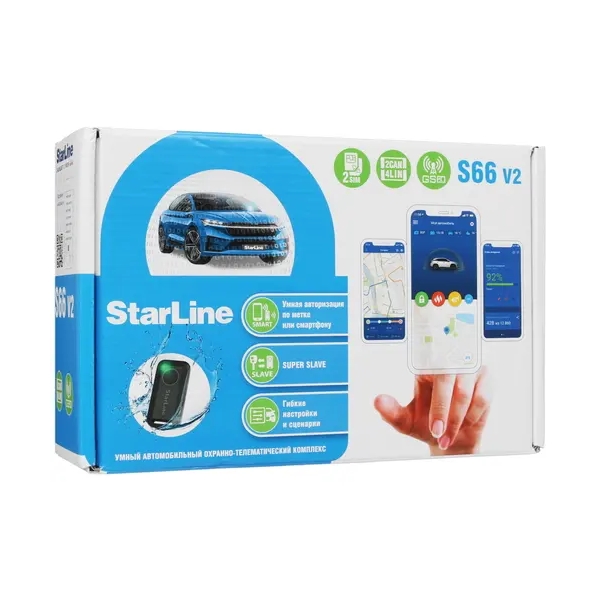 Автосигнализация StarLine S66 v2 BT GSM Eco 2CAN+4LIN 2SIM