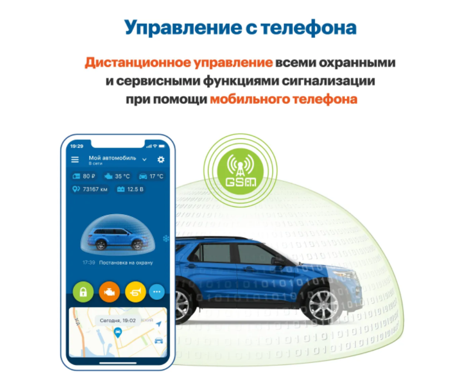 Автосигнализация StarLine S66 v2 BT GSM Eco 2CAN+4LIN 2SIM