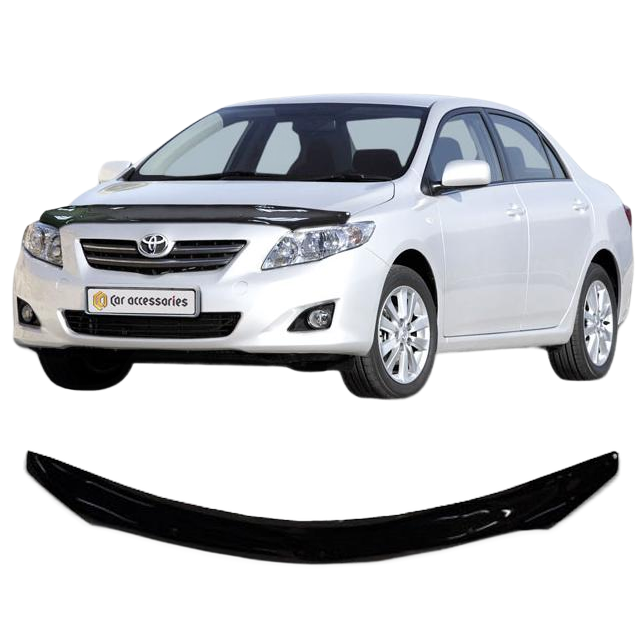 Дефлектор капота CA plastic 2010010105181 черный Toyota Corolla седан