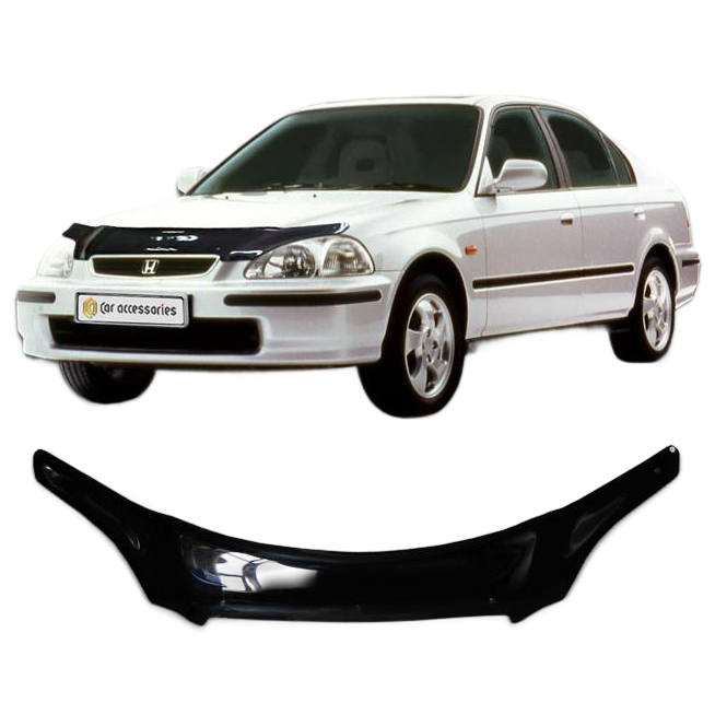 Дефлектор капота CA plastic 2010010105532 черный Honda Civic седан
