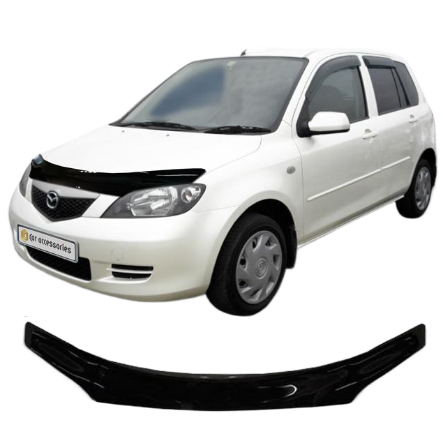 Дефлектор капота CA plastic 2010010106768 черный Mazda 2