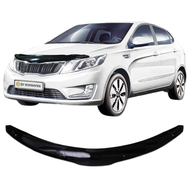 Дефлектор капота CA plastic 2010010107727 черный Kia Rio хечбек