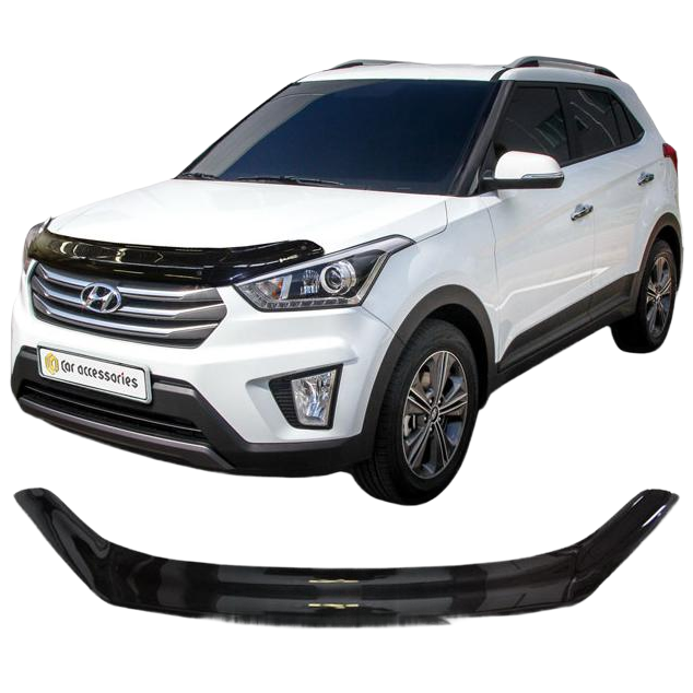 Дефлектор капота CA plastic 2010010112202 черный Hyundai Creta
