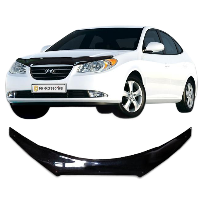 Дефлектор капота CA plastic 2010060106404 Hyundai Avante черный
