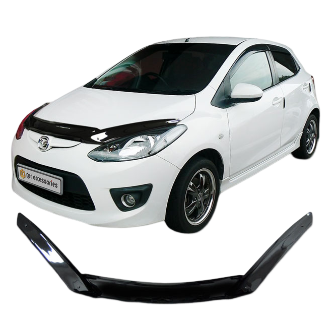 Дефлектор капота CA plastic 2010060106541 черный Mazda 2