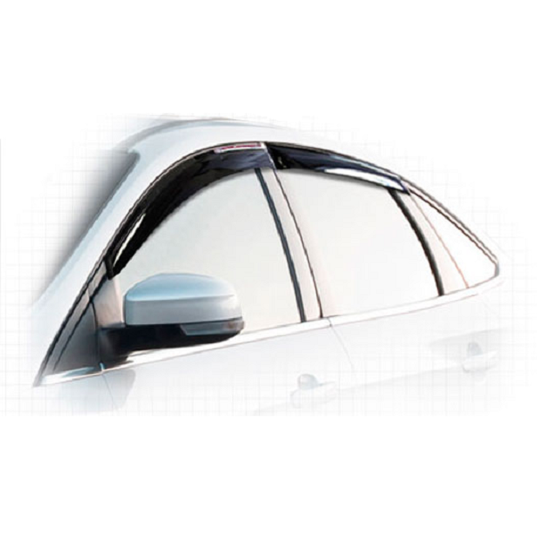 Дефлекторы окон CA plastic 2010030306285 для Ford Focus 3 седан, черный полупрозрачный, 4шт