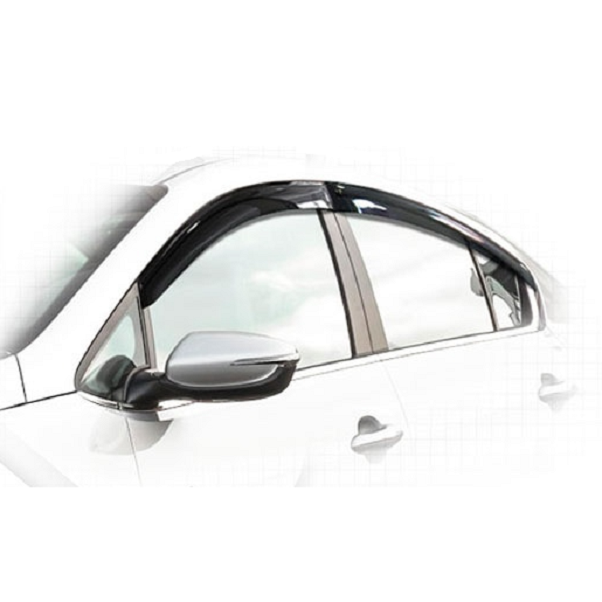 Дефлекторы окон CA plastic 2010030308494 для KIA Cerato седан, черный полупрозрачный, 4шт