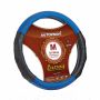 Оплетка на руль Autoprofi AP-1060 BK/BL (M) M 37—39 см кожа черный/синий