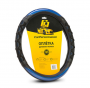 Оплетка на руль CAR PERFORMANCE CP-2043BK/BL(M) M 37-39 см экокожа черный/синий