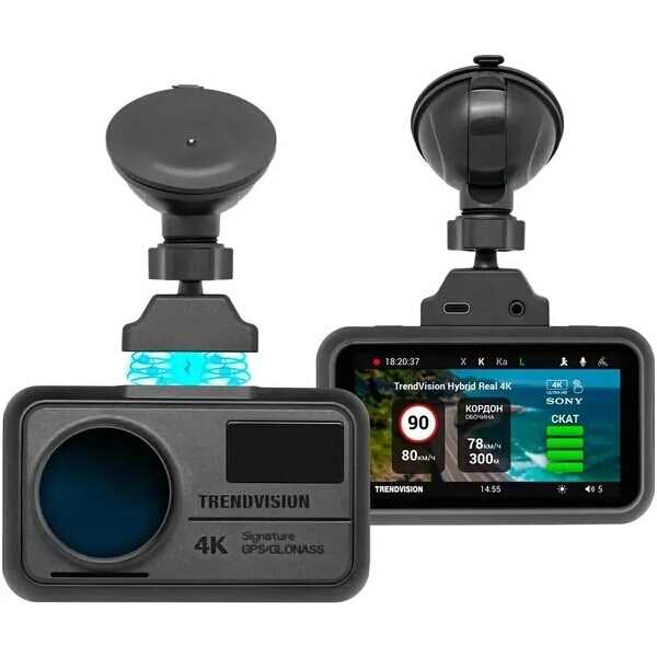 Видеорегистратор TrendVision Hybrid Signature Real 4K 170 ° черный