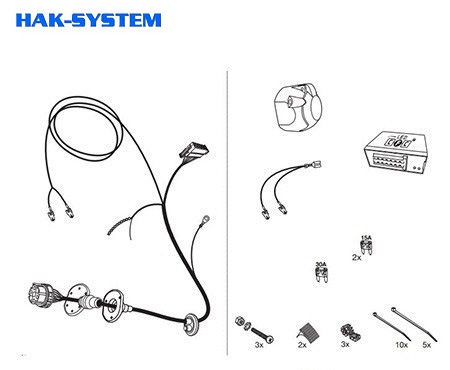 Электрика для фаркопа Hak-System 26500524 Mitsubishi Outlander 02/2007-08/2012, Citroen C-Crosser 09/2007-2012, Peugeot 4007 09/2007-