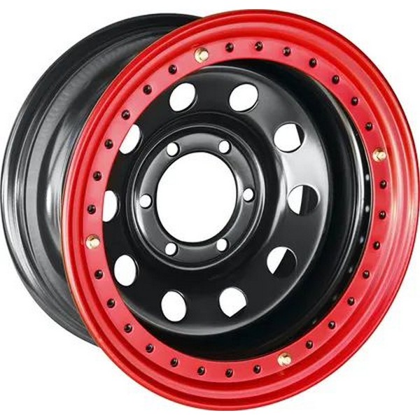 Легковой диск Off Road Wheels 1680-63910BL-19 BD-R с бедлоком (красный) 8x16 6x139,7 ET-19 110 черный