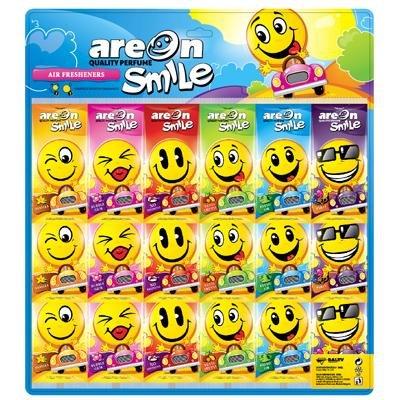 Освежитель воздуха в машину AREON смайлик Smile Ring (на дисплее 72шт) 704-ASD