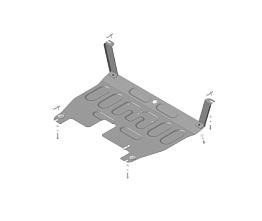 Защита картера и КПП Motodor 70907 Hyundai Santa Fe 2012-2018, Hyundai Santa Fe Premium 2015-2018